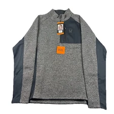NWT Spyder Mens Jacket XXL Gray Black Half Zip Pullover Gait Sweater Pocket Logo
