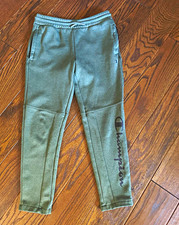 Champion Boys Green Jogger Pants Pull-On Elastic Waist Solid Logo