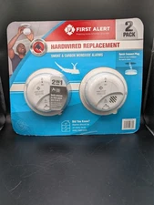 First Alert Smoke and Carbon Monoxide Alarm Detector set of 2 open box