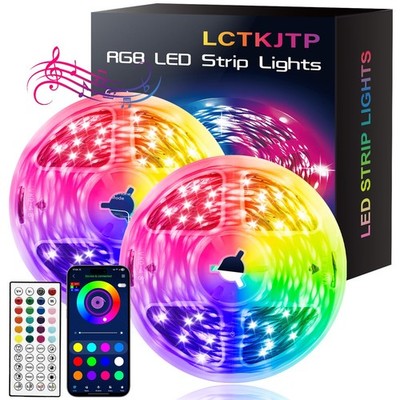 LED Strip Lights,RGB Music Sync Color 100FT (50ft*2rolls), Multiple colors 