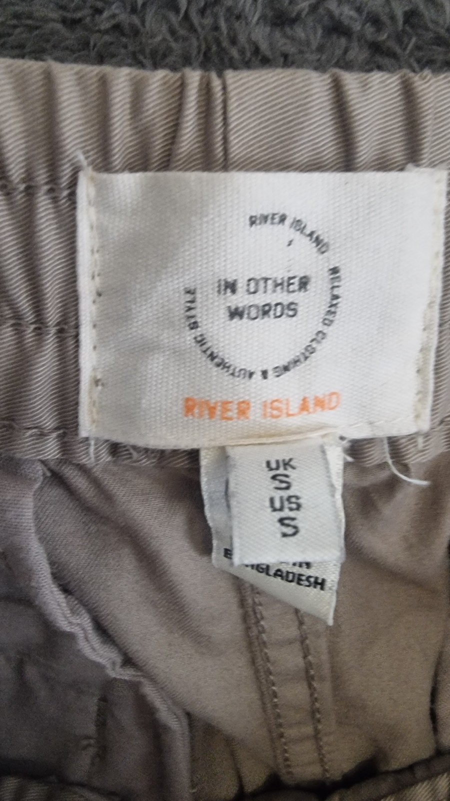 River Island Beige Cargo Joggers UK S Cotton Drawstring Cuffed Utility Trousers image 8