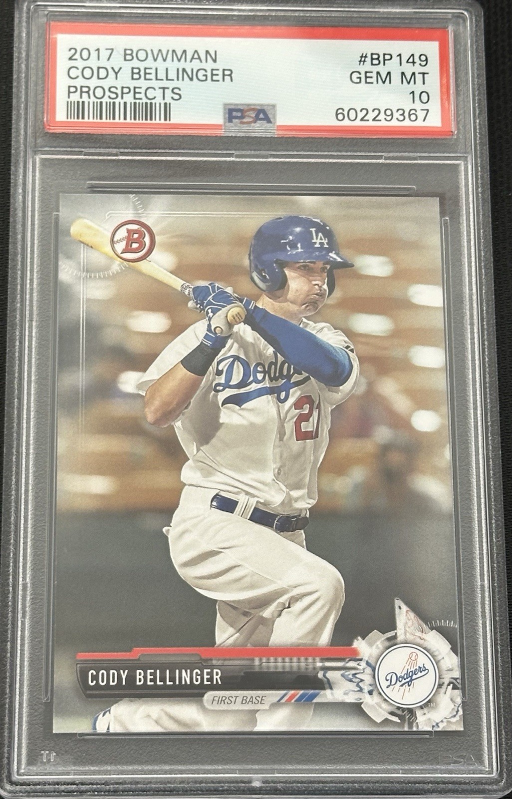 CODY BELLINGER PSA 10 GEM MT MINT BOWMAN PROSPECTS 2017 Dodgers Yankees #BP149