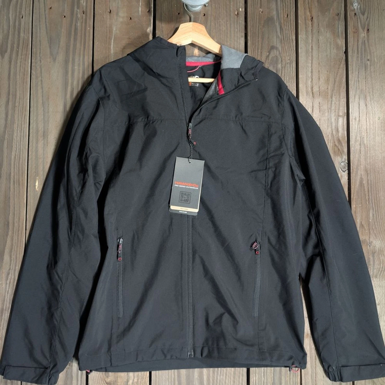 Hawke & Co Black Raincoat Lightweight Weather-Resistant