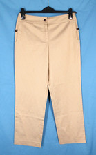 TALBOTS Stretch TWILL Printed BUTTON POCKETS Tan STRAIGHT ANKLE LEG Pants Sz 6