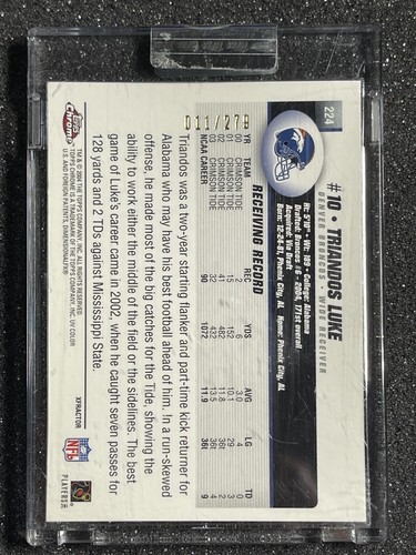 /279 2004 NFL TOPPS CHROME GOLD XFRACTOR Triandos Luke RC Rookie Broncos 224 - Picture 5 of 6