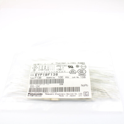 5Pcs Panasonic Thermal Fuse Links Axial F138 Cutoff TF 139℃ 1A