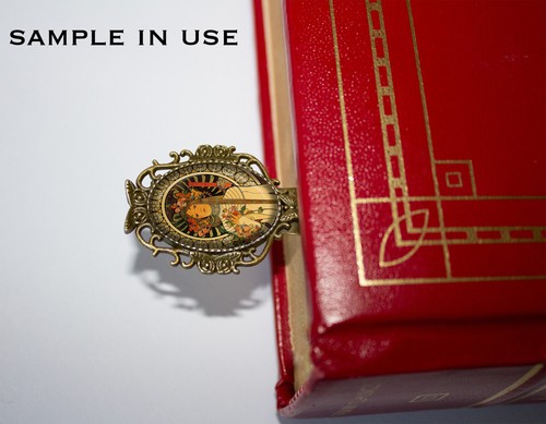 Alphonse Mucha Trappistine Liquors - Handmade Bookmark Book Lovers Metal Glass - Picture 4 of 4