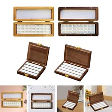 Watercolor Paint Box Wooden Portable Travel Paint Case for Acrylic Oil Painting