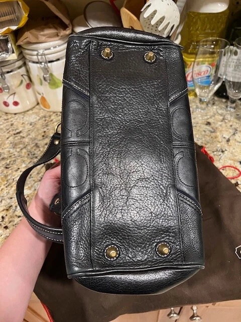 Borsa a tracolla Coach Hampton in pelle nera modello C nappa