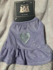 juicy couture purple heart logo dog apparel dress extra small / small XS/S 