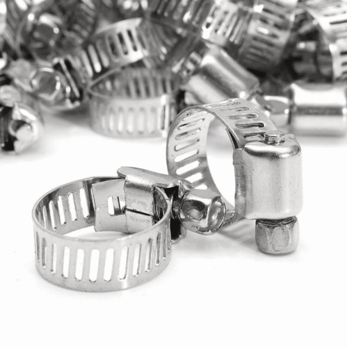 3/8"-5/8" Stainless Steel Adjustable Drive Hose Fuel Clamp Line Worm Clip X50PCS - Foto 6 di 6