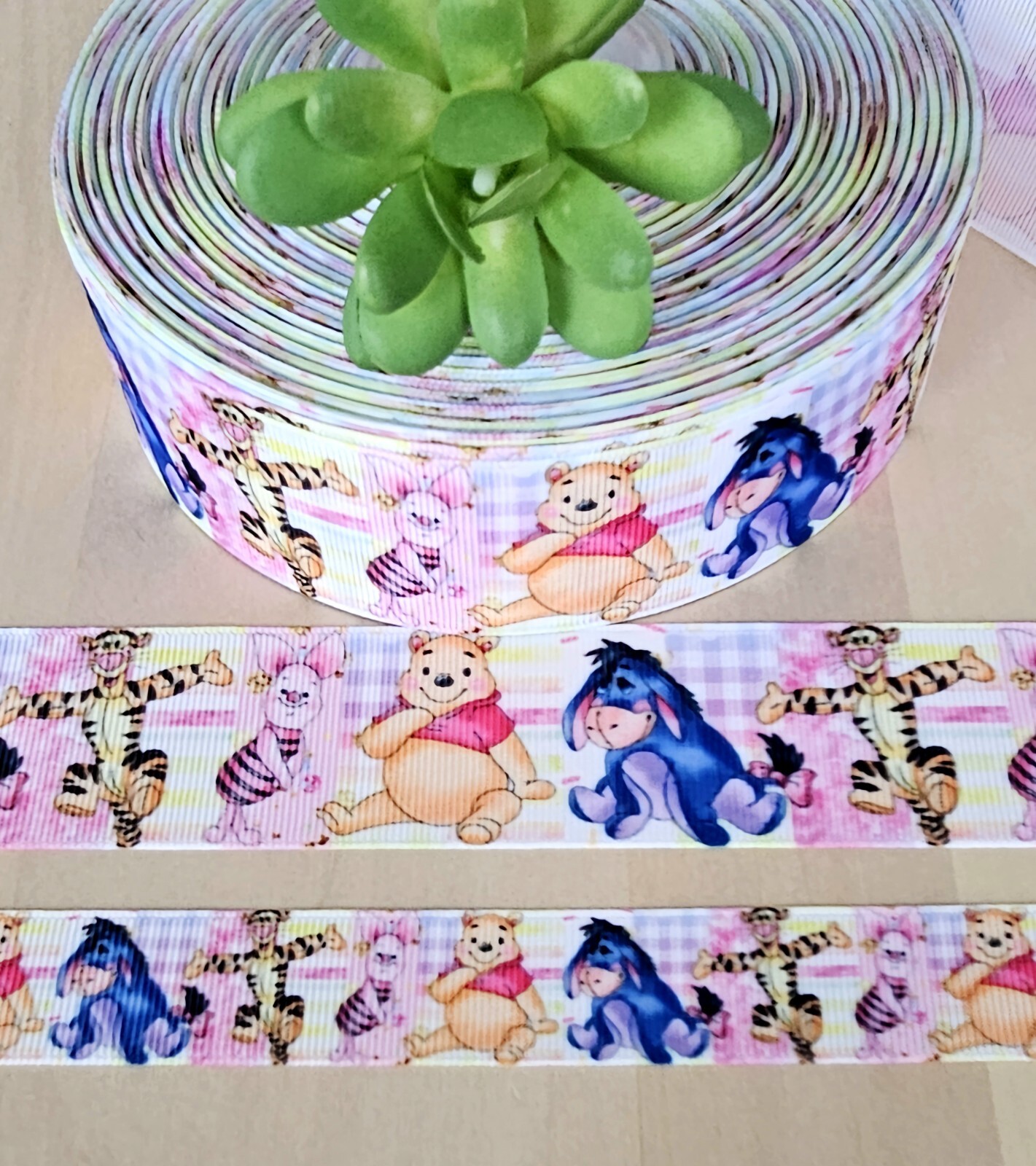 7/8 & 1.5" (1 YD) Winnie The Pooh Grosgrain Ribbon Tigger Piglet Eeyore Hair Bow