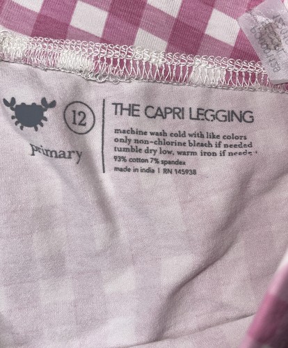 Preowned- Primary Clothing Plaid Stretch Capri Leggings Girls (Size 12) - Picture 3 of 5