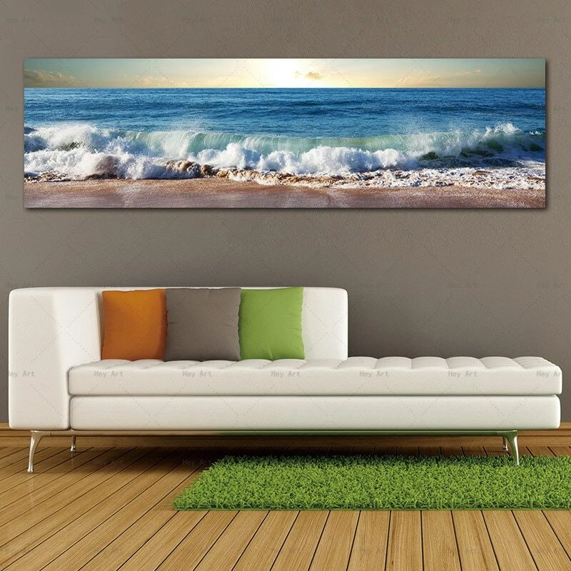 Холст настенное искусство морской пляж морской пейзаж холст картина печать плакат домашнего декора фреска - Изображение 2 из 4