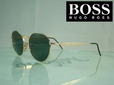 RARE VINTAGE HUGO BOSS 4756 40 PALE GOLD Sunglasses Green Lens Size 50