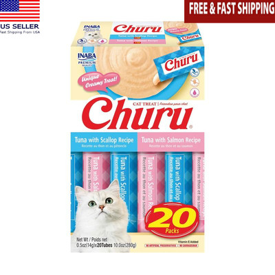 Lickable Cat Treat Tuna 20 Tubes High Moisture Grain Free Healthy Snack All Size