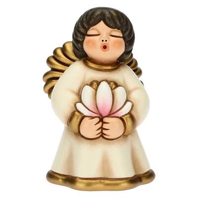THUN Fiore Donna – Serie Momenti – Statuetta In Ceramica Per Natale, Altezza 7,5 Cm, Colore Champagne