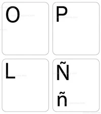 spanish traditional replacement keyboard sticker white