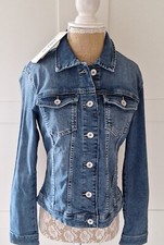 Tom Tailor Ladies Short Faded Blue Denim Jacket 8/10 Bnwt Rrp £54