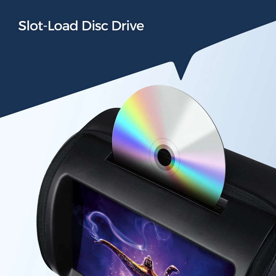 2PCS 9" Car Pillow Headrest Monitor Screen Game DVD Player HDMI /USB/SD/IR Black - Image 3 of 4