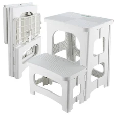 Folding 2-Step Stool for Adults Kids Non-Slip Collapsible Portable Step Stool...