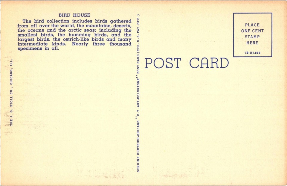 ILLINOIS Brookfield Birds Worldwide CHICAGO Zoological Park IL Vintage