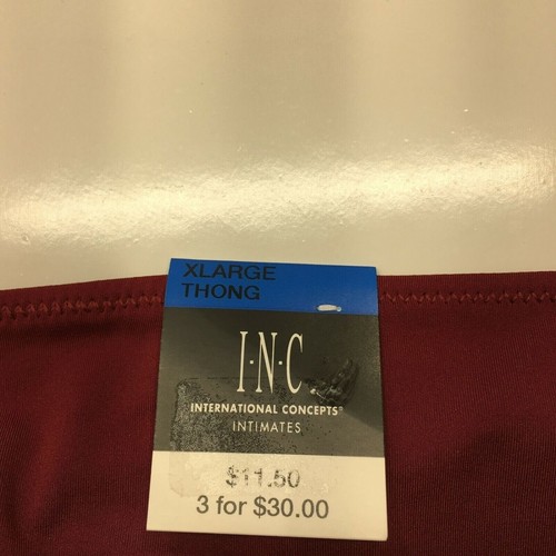 Inc Women's Lace-Trim Thong Underwear, Red, XLarge - Picture 2 of 5