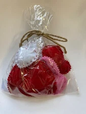 11 felt hearts pink white red vase filler tiered tray decor 2" and 3" Farmhouse