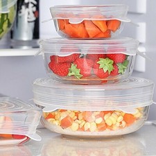 12 Coperchi In Silicone Estensibili | 6 Misure | Per Microonde E Frigo