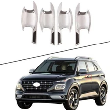 Chrome 4X Side Exterior Door Handle Bowl Cover Trim For Hyundai Venue 2019-2024 