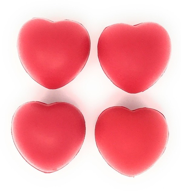 red heart stress balls