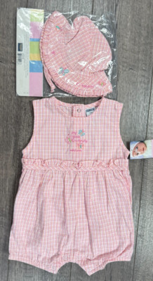 Baby Girl Clothes New Vintage Oshkosh 6-9 Month 2pc Butterfly Romper Outfit *