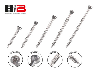 TerrassenschraubenC1 Torx Tx 25 Edelstahl von 5,0x50 bis 70 mm   Monatsangebot 