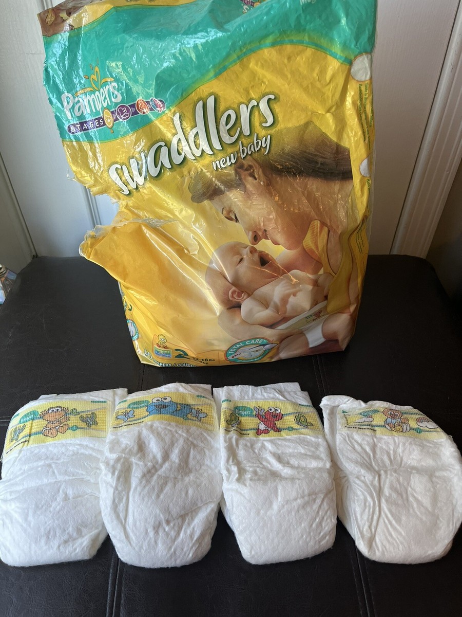 2006 Sesame Street Pampers Swaddlers Diapers Sz Cookie Monster Elmo Zoe  Reborn