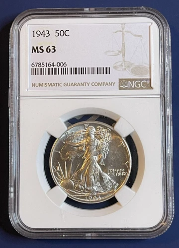 1943 50c Walking Liberty Half Dollar - NGC MS 63