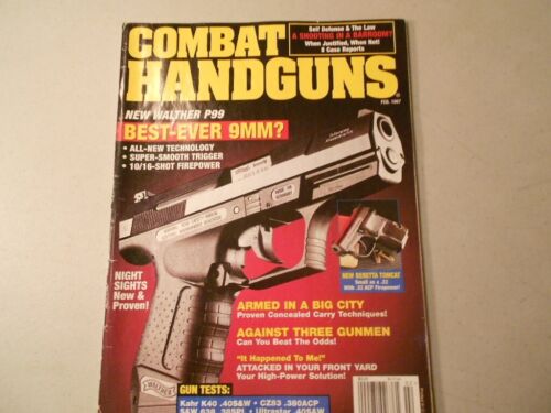 Combat Handguns Magazine febbraio 1997 S&W 638 Ultrastar Walther P99 - Foto 1 di 3