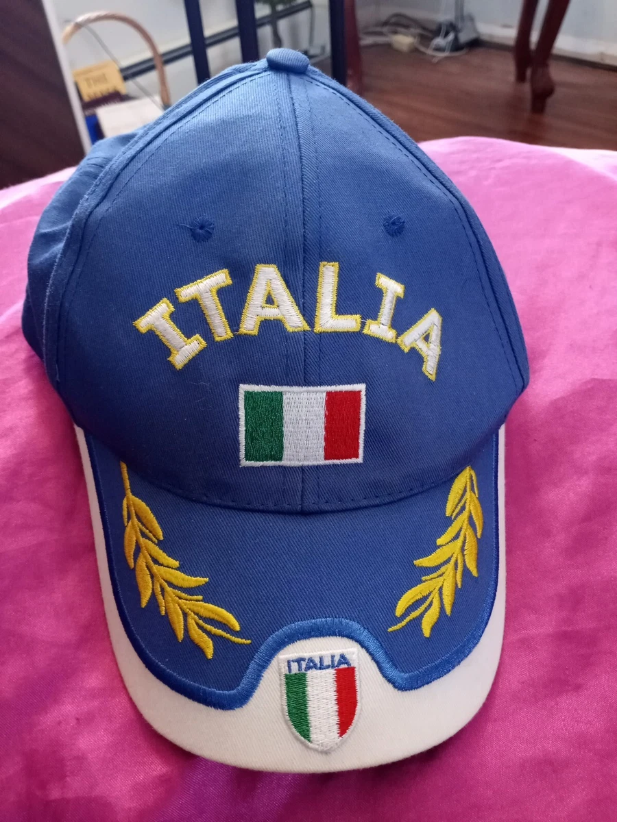 adjustable football Baseball Italy | Vintage Blue Italia eBay & White Cap