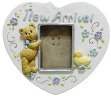 New Arrival Baby Bear Ornament / Picture Frame 3.75  X 3.75  