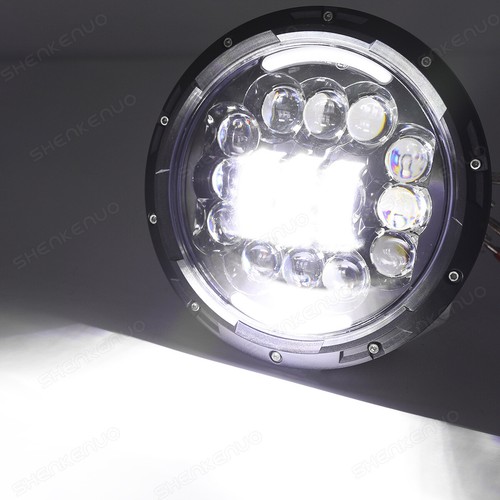 For 1975-1979 Ford F-100 F-250 F-350 Pickup Pair 7" inch Round LED Headlights - Picture 5 of 18