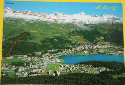 AK. Ansichtkarte. Sankt Moritz Bad und Dorf. Schweiz. Beschriftet. (7737)