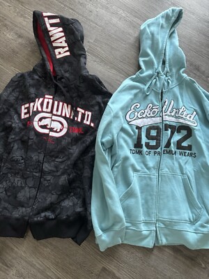 Ecko Unltd Zip Up Sweatshirt Authentic Streetwear Lot Classic Unlimited 
