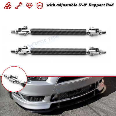 2X 6''-9'' Bumper Lip Sporty Diffuser Support Bars For Mitsubishi Lancer Outlander