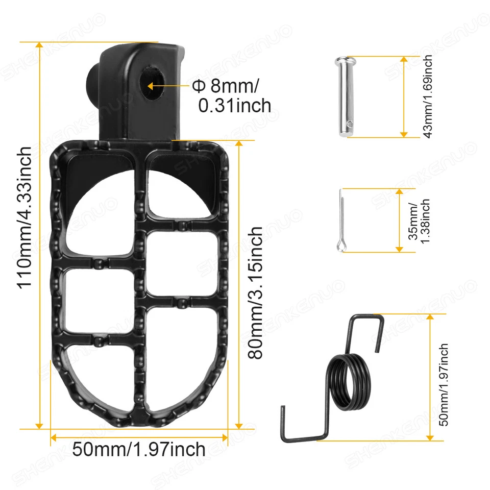 2 piezas estriberas de motocicleta almohadilla de pedal reposapiés estriberas moto de tierra aluminio EE. UU. NUEVO Foto 2 de 4