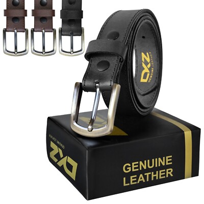 Herren Ledergürtel 100% Echtleder schwarz braun 30''-72'' Taille Größe BKL-02