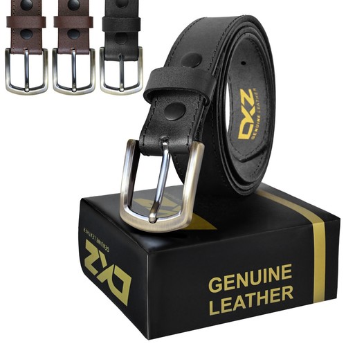 Leather belts 100% genuine leather black brown 30'' to 72'' waist sizes bkl-02 - Picture 1 of 26