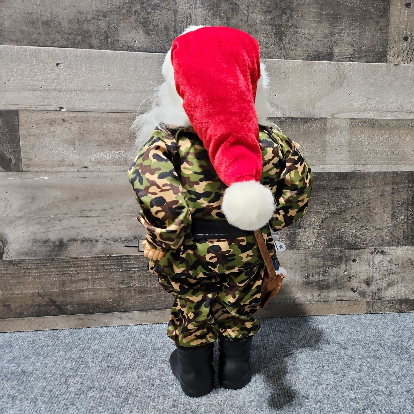 Santa Claus in Full Camo Gear 18" Tall Home Accents Wishes & Wonder