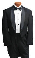 Black Oscar de la Renta Tuxedo Tailcoat - Ideal for Halloween & Formal Events!