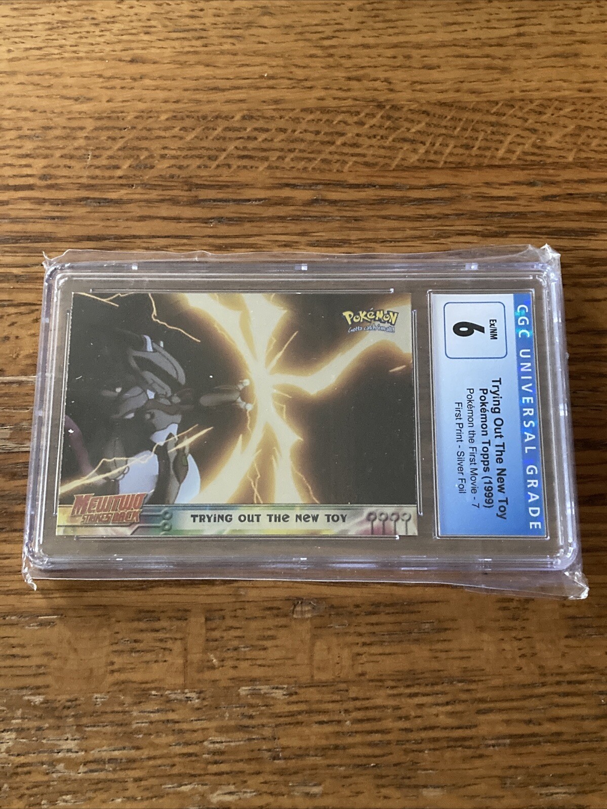 CGC 6 Graded Trying Out The New Toy 7 SILVER FOIL First Print BLUE Pokemon Card