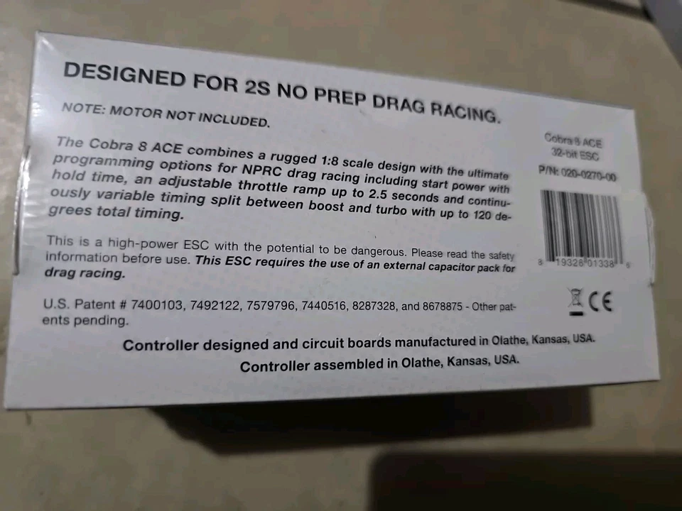 Ghost RC Cobra 8 ACE 1/10 No Prep Drag Brushless Sensored ESC (2-4S - Image 2 of 4