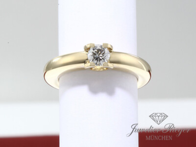 Cartier Solitär Ring Louis de Cartier Gelbgold 750 Diamant 0,40 ct Gr. 50